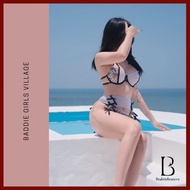 [GIVE BELT] AZIZAM SET S2468 women's underwear SET with see-through lace and bow tie, sexy and seduc