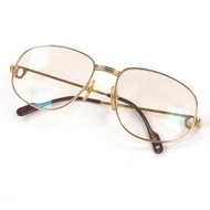 狀況極佳 □Cartier復古 Trinity 漸層鏡片太陽眼鏡，金色和勃根地紅，58□18，近視鏡鏡片，法國製造，男士款。