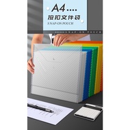 【TS】10 Pcs A4 Button File Folder Documents Transparent PVC Folder Office File / Fail Butang A4 Fail 