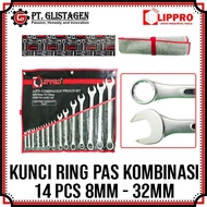 Lippro 610C Wrench Spanner Set 14Pcs 8 MM - 32MM Combination Spanner Set 14 Pcs 8 mm - 32 mm Combina