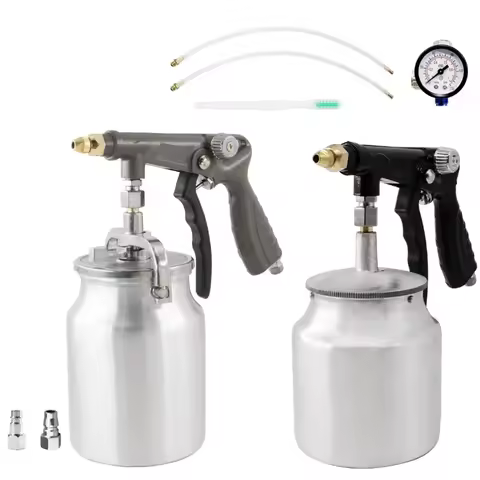Undercoating Spray-Gun Kit, With 25/33Oz Suction Feed Cup & 2Pcs 22" Long Wand For Truck Liner Coati