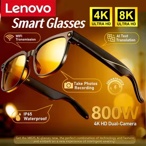 Lenovo 2026 8K HD AI Smart Glasses Multifunctional Translation Photo Video Record Bluetooth Call Mus