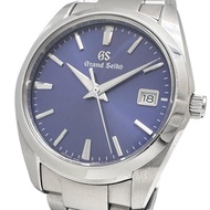 二手 Grand Seiko SBGX265/9F62-0AB0 男士手錶，附錶盒和保固卡，不銹鋼石英機芯，海軍藍錶盤和銀色錶帶。