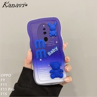Kanavi เคสมือถือไล่สีแฟชั่นสำหรับ OPPO F11 F11 F9 F1S โปรตุ๊กตาหมี3มิติหรูหราฝาครอบโทรศัพท์ลายลอนใหญ่