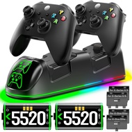 OIVO Controller Charger Station for Xbox Series/Xbox One X/S/Elite with 2 x 5520 mWh Rechargeable Ba