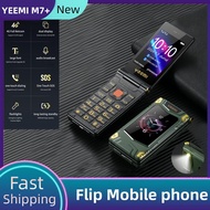 Flip Mobile phone Yeemi M7+ 4G Network 2.8inches Dual Display 3D stereo sound FM Radio Flashlight Bl