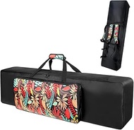 Borcolo 88 Key Keyboard Case, 53.5"x12.6"x6.3" Electric Keyboard Bag Piano Gig Bag with Handles and Adjustable Shoulder Straps Keyboard Gig Bag - Flower Pattern