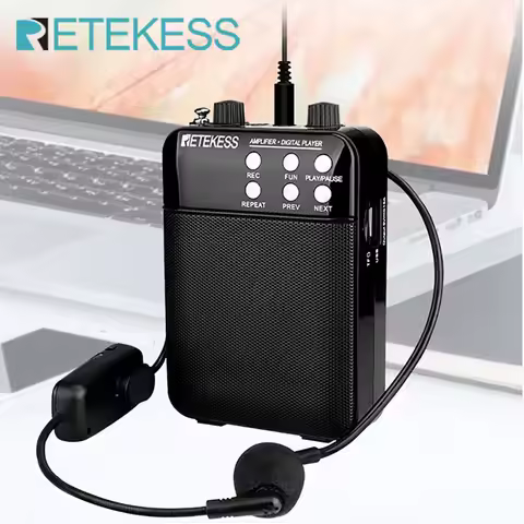 Retekess TR619 Megaphone Portable 3W FM Recording Voice Amplifier Teacher Microphone Speaker Mp3 Pla