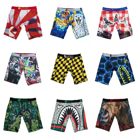 ETHIKA Men Underwear Boxers Fashion Printed Mens Boxershorts Men's Panties Plus Size Breathable Man 