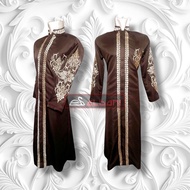 Jubah Elbani Bordir Hasbi jubah muslim full bordir depan belakang jubah luaran pria dewasa gamis mus