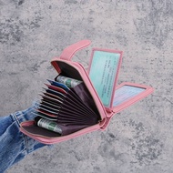 SC2 Women's Leather Wallet - Multi-Slot Card Holder & Zipper Coin Purse