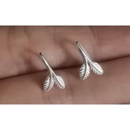 S925 silver leaf earring