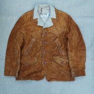 Schott Western USA Vintage Suede Leather Jacket Sherpa Classic Retro Rugged Style Jaket Kulit no avi