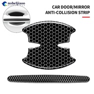 NOBELJIAOO 2/4Pcs Car Rear Mirror Door Bowl Handles Reflective Protective Sticker Film Protector Trim Sticker Anti-Scratch Car Handle Bowl Strip Protection E5U8