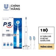 Bàn Chải Điện P/S S100 PRO - Công Nghệ Sóng Âm Chải Sạch Mảng Bám Tới 10 Lần - Trắng Sáng