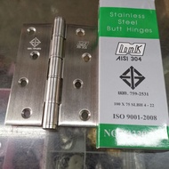 Stainless Steel Door Hinge Link Genuine SUS304 4 Inches X 3 4 Rings