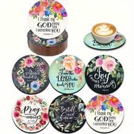 2D Flat, Wooden Coasters, Coffee Coasters, Tea Coasters, Heat-Resistant Coasters, 2D Flat, Full Set 