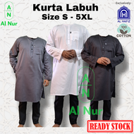 Kurta Labuh Lelaki Dewasa, Kurta Panjang Teluk Belanga Kain 100% Cotton By Al Hafiz