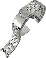 GANYUU 21mm T120 Solid Stainless Steel Watchbands For Tissot T120407 Watch Parts Accessories Bracelet Men Watch Strap (Color : Silver, Size : 21mm T)