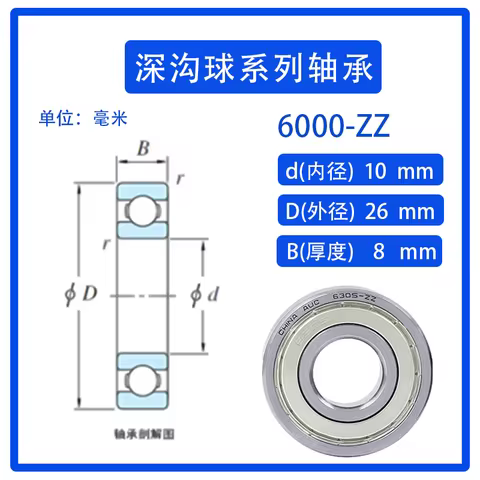1PC 6000 6001 6002 6003 6004 6005 6006 6007 2Z/ZZ deep groove ball bearings