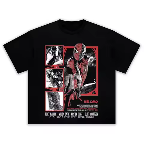 spider man brand new day 100%cotton Unisex shirt 2026 Marvel movies O-Neck Y2K Short Sleeve Men's wo