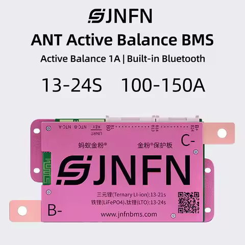 ANT BMS 1A Active Balance Smart BMS 13S 16S 48V 17S 20S 60V 24S 72V Lifepo4 18650 Li-Ion Lto 100A 12
