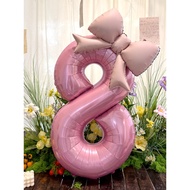 belon birthday party set murah happy birthday decoration 133cm Large Number Matte Bow Balloon Outdoo