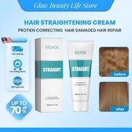 Eelhoe Hair Straightening Cream 60ml Protein Hair Straightener Cream Perapi Rambut Repair Damaged Ha
