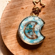Handmade Cloud Moon Shaker Keychain