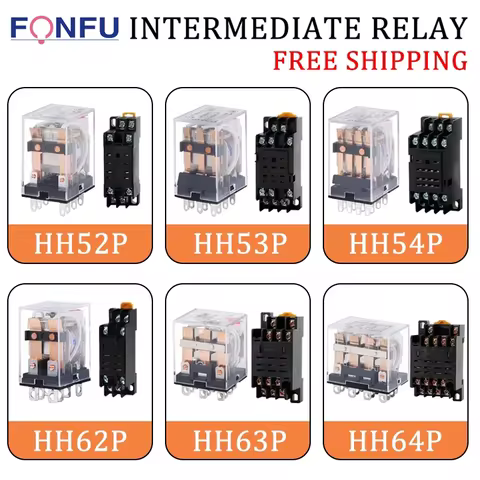 5PCS HH52P HH53P HH54P HH62P HH63P HH64P Miniature Coil Generalel ectromagnetic Intermediate Relay S