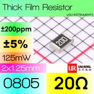 20R 0855 ±5% 20Ω SMD Thick Resistor 200 0805W8J0200T5E UNI-ROYAL