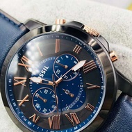 FOSSIL Watch Dark Blue Cool Blue Black Shell Three Eyes Chronograph Quartz Watch Business Casual Men