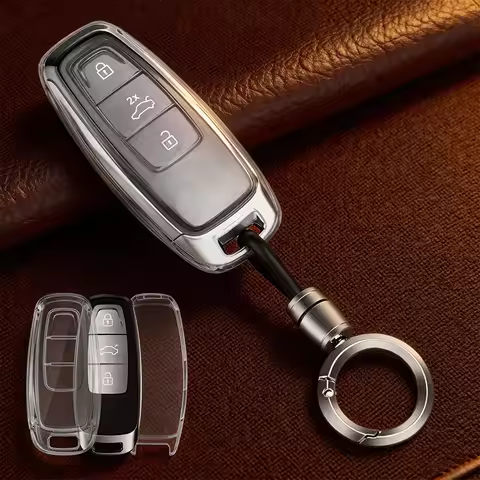 Transpar soft Car Smart Key Case Cover For Audi A3 8Y A4 A6 A7 A8 E-tron Q5 Q8 C8 D5 Auto Styling Pr