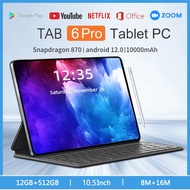 Tablets Global Version Tablet  Android Pad 6 Pro 12GB+512GB Snapdragon 870 Tablets PC 5G Dual SIM Card or WIFI HD 4K Mi Tab