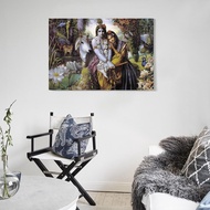 Radha Krishna แบกวัวและขลุ่ยของเขาบนผนังแม่น้ำโปสเตอร์ศิลปะภาพวาดติดผนังเครื่องตกแต่งฝาผนังผ้าใบการต