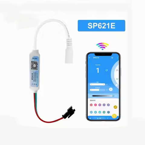 1PC Piexls Music Bluetooth App Controller SP621E DC5-24V Light Controller 3 PIN Addressable For WS28