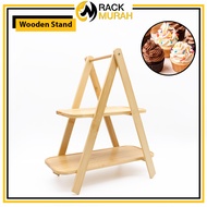 WOOD DECORATION CUPCAKE RECTANGULAR WOODEN SERVING CUPCAKE WOODEN STAND 2 TIER WOODEN 1PCS