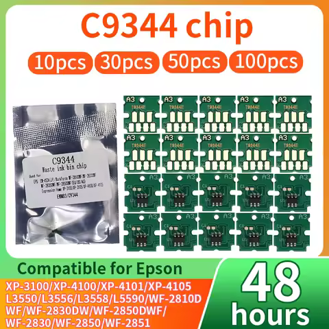 10~100pc C9344 Maintenance Tank box chip Compatible for EPSON XP-4101 XP-4100 XP4105 WF2851 WF2830 W