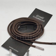 Dark brown round shoelaces - Aglets Metal Iron - Crudlaces