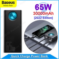 Baseus 65W PowerBank พลังมือถือ 30000mAh PD3.0 ชาร์จอย่างรวดเร็ว 3.0 FCP SCPแบบพกพาภายนอกแบตเตอรี่ชา