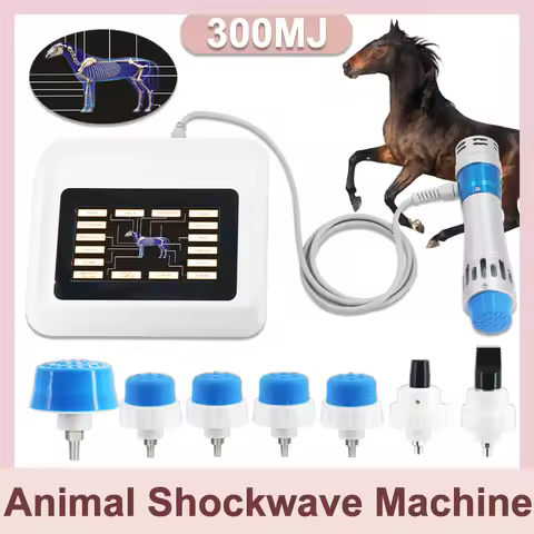 300MJ Shockwave Therapy Machine With 7 Head For Horse Body Massager Pain Removal Horse Animals Veter