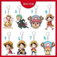 Keychain Animation Merchandise Acrylic Pendant Luffy Sauron Cartoon Jewelry One Piece Comic Exhibition