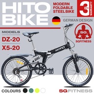 [INSTOCK] HITO Foldable Bicycle / HITO Road Bike [Black/White/Green]