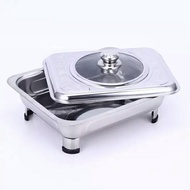 [DEASTORE] RECTANGLE STAINLESS STEEL BUFFET SERVING CONTAINER / BUFFET TRAY