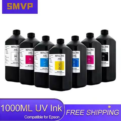 1000ML UV Curing Ink For Epson XP600 TX800 L800 L805 L1800 R290 R300 1390 1400 1410 1430 DX5 DX7 DX1