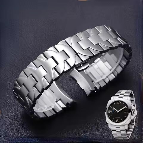 Stainless Steel Watchstrap for Panerai Luminor Series Pam441 Pam111 Band Men's Steel Belt Watch Band