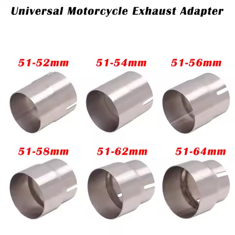 Universal Motorcycle Exhaust Adapter Escape 52mm 54mm 56mm 58mm 62mm 64 to 51mm Pipe connection Redu