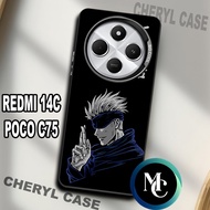 CC7/ case Hand phone REDMI 14C AND poco C75/ Motif ANIME GOJO/casing poco C75/kesing poco C75/silico