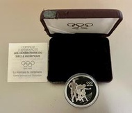加拿大亞特蘭大奧運百年 (1896-1996) 紀念銀幣, 33.63克，925銀幣, 原盒保證書,  1996年發行,