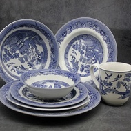 The Blue Willow Dinner Set Elegant England Style  Ware  Ceramic Breakfast Plate Beef Dishes Dessert 